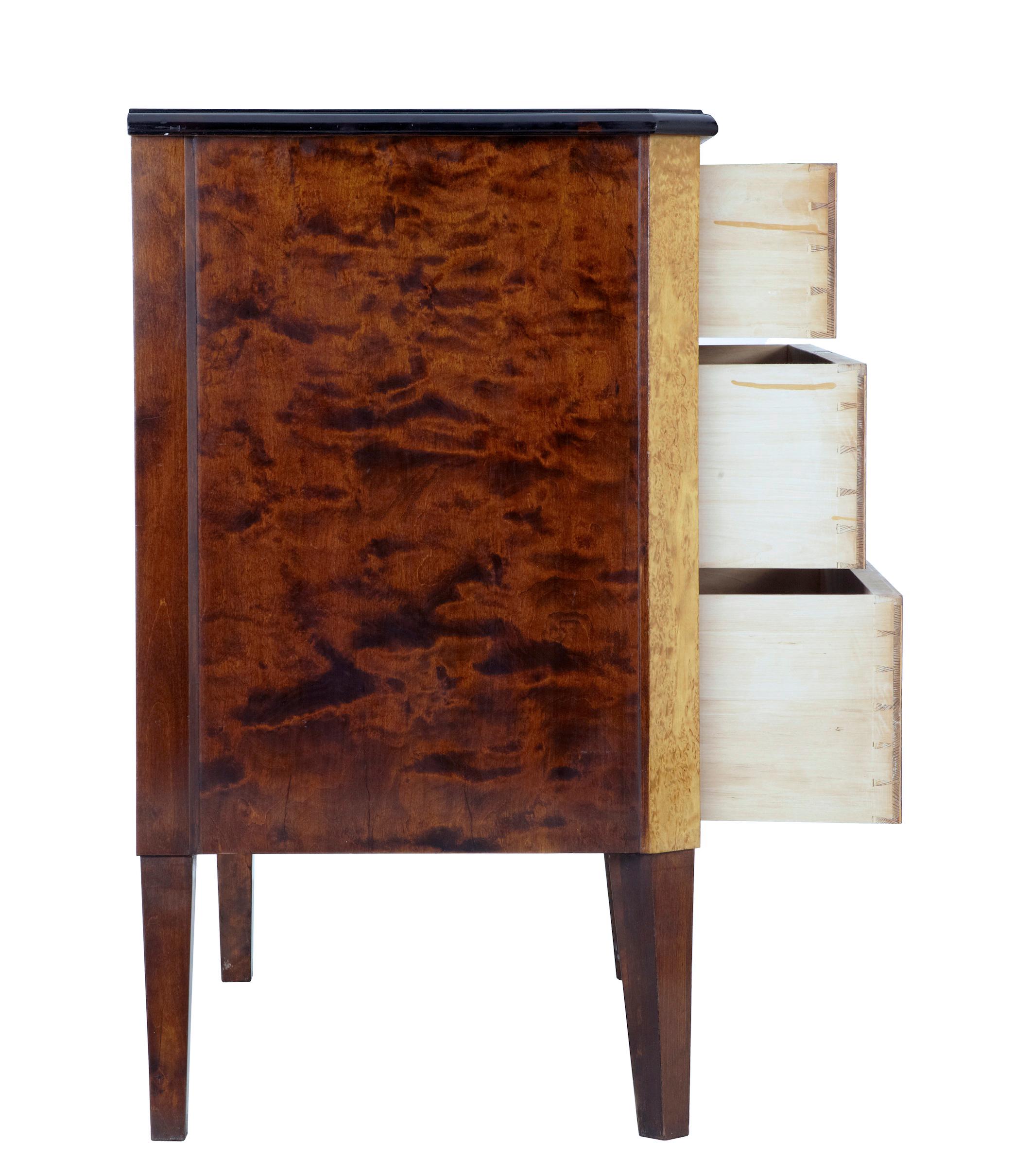 Art Deco 1920s Birch Kingwood Commode Chest of Drawers