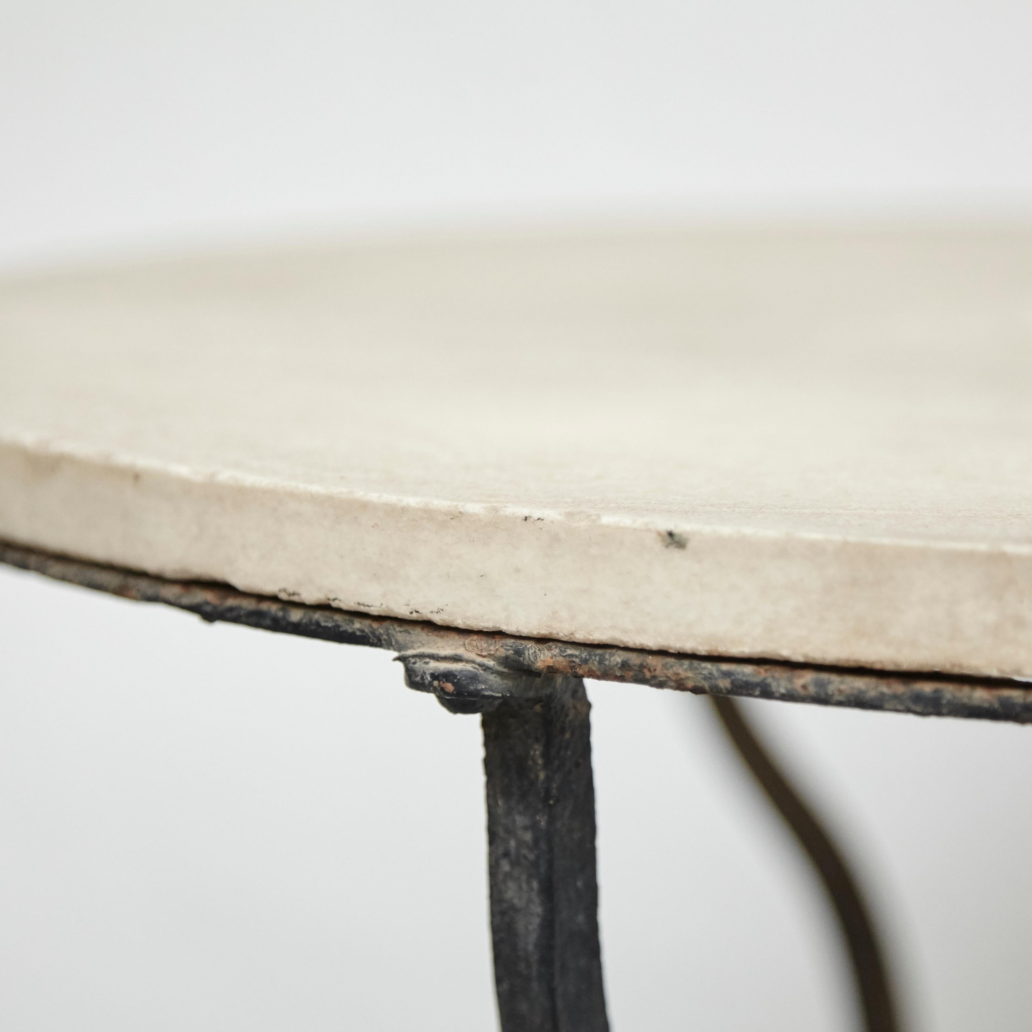 1920s Bistrot Metal and Marble French Table 6