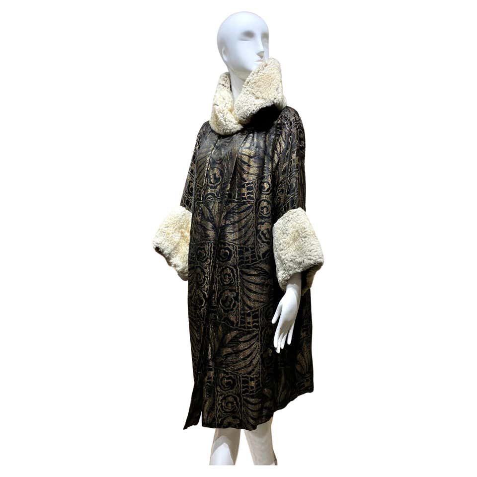 Vintage Japanese Ceremonial Brocade Kimono with Floral Embroidery and ...