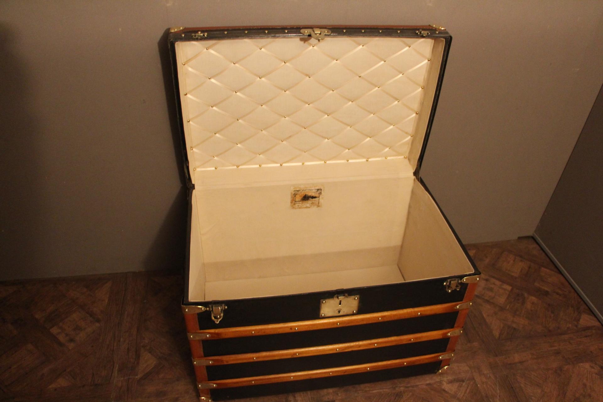 1920s Black Moynat Steamer Trunk 6