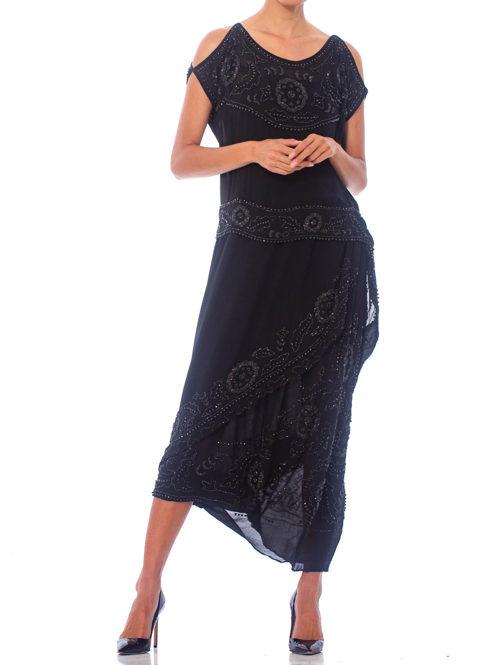 black silk crepe dress
