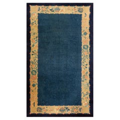 1920s Blue Ivory Floral Antique Chinese Peking Rug 6
10" x 11
8" Wool dCarpet