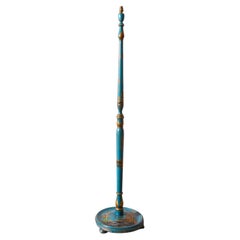 Antique 1920's Blue lacquer chinoiserie floor lamp