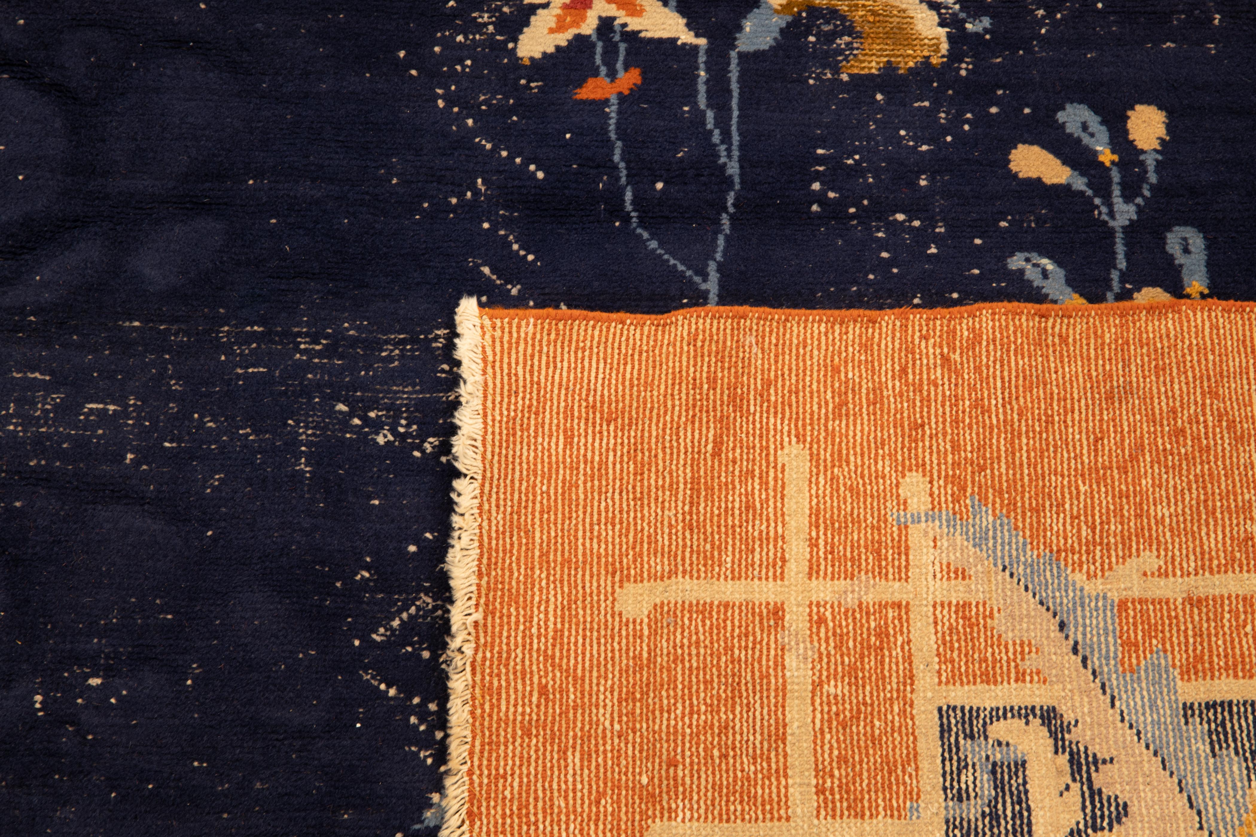 Wool 1920s Blue Nichols Art Deco Rug 14'8'' x 8'10'' For Sale
