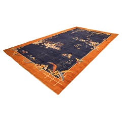 1920er Jahre Blau Nichols Art Deco Teppich 14'8'' x 8'10''