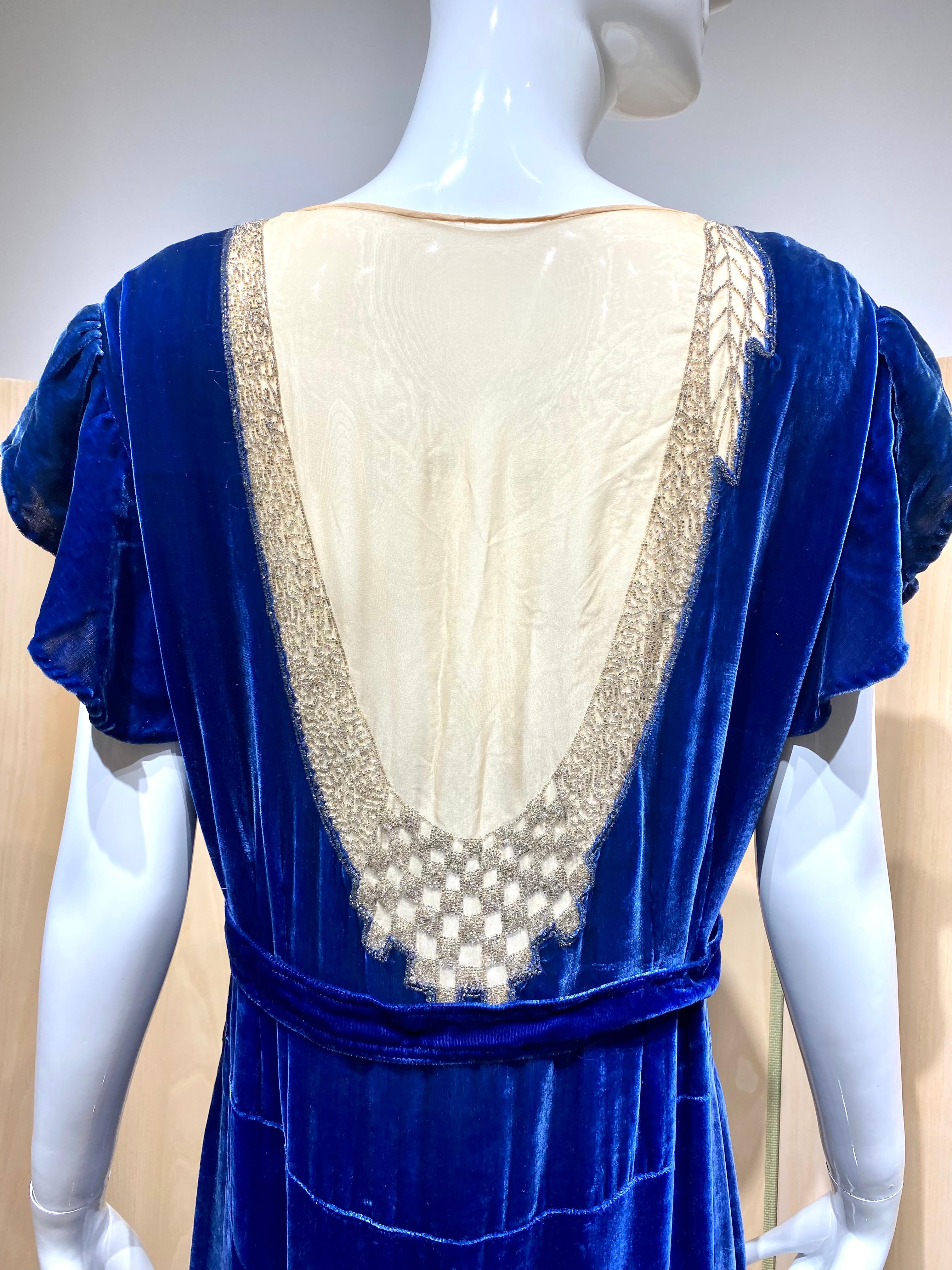 Women's 1920s Blue Velvet Cocktail Dress