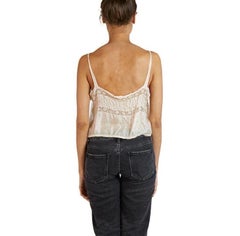 1920S Blush Pink Silk & Cotton Lace Bra Cami Top