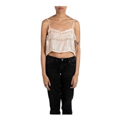 1920S Blush Pink Silk & Cotton Lace Bra Cami Top