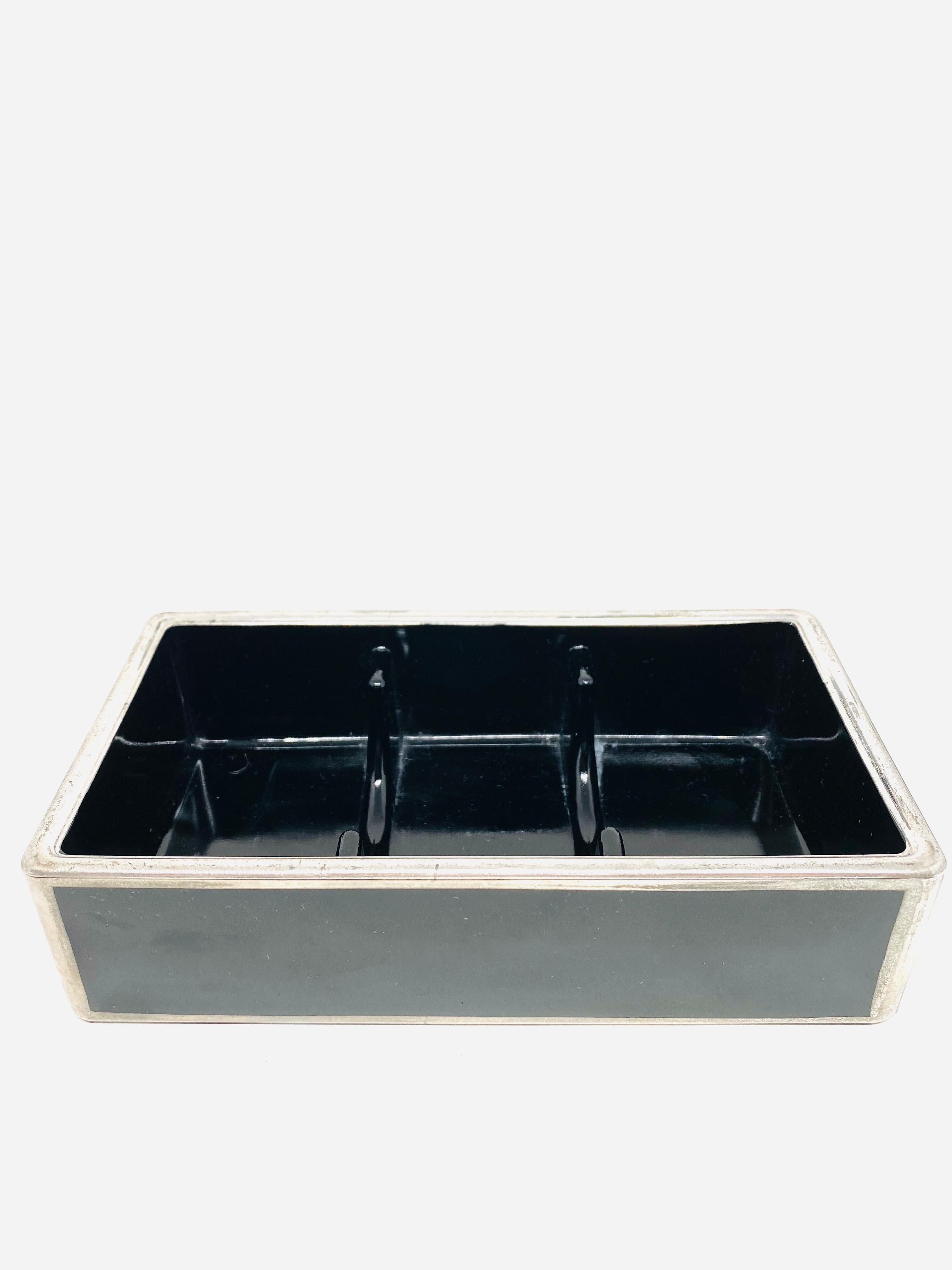 Women's or Men's 1920s Bohemian Sterling Silver and Glass Decorative Jewelry Box For Sale