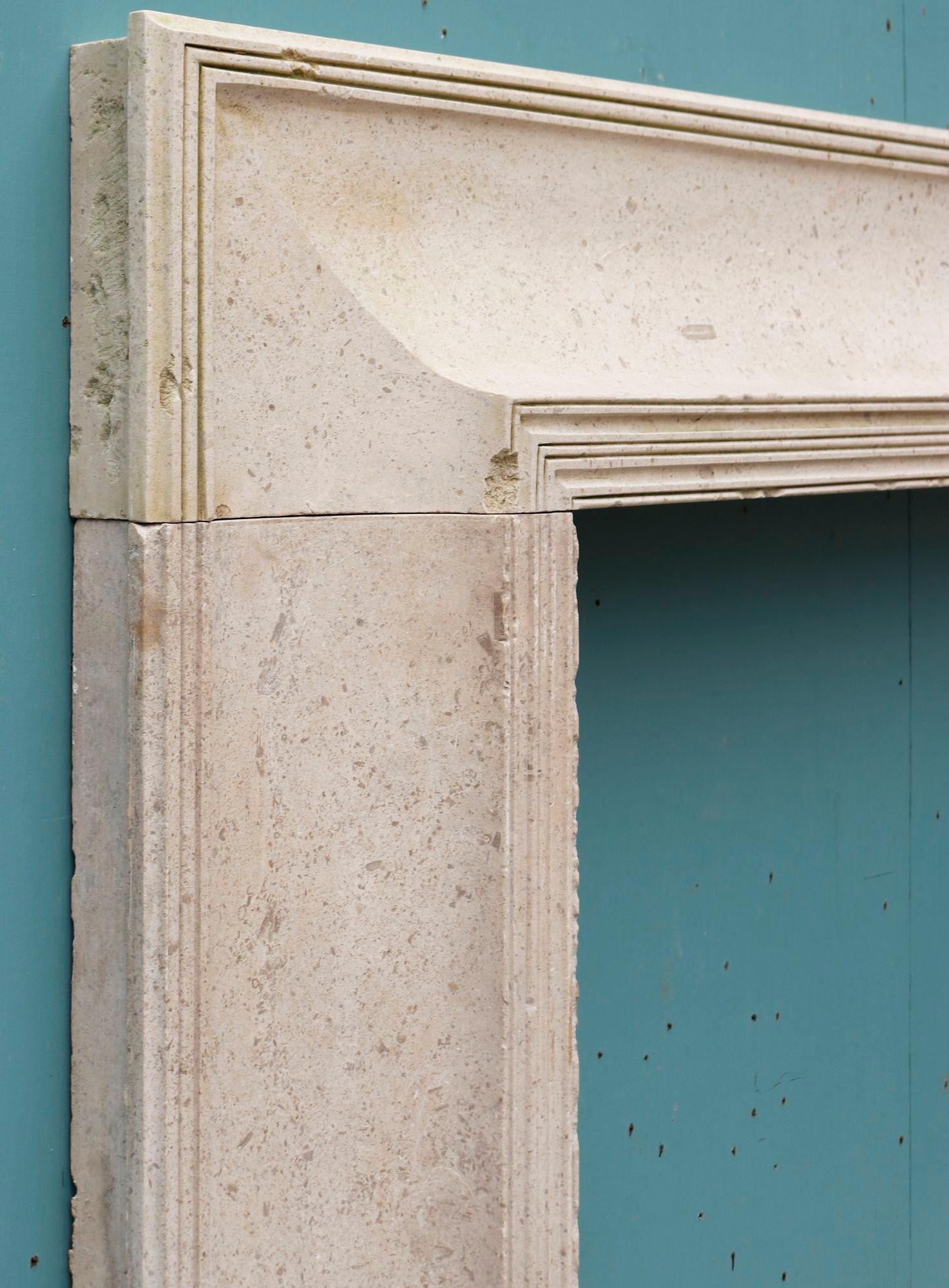 20th Century 1920s Bolection Fossilised Limestone Mantel