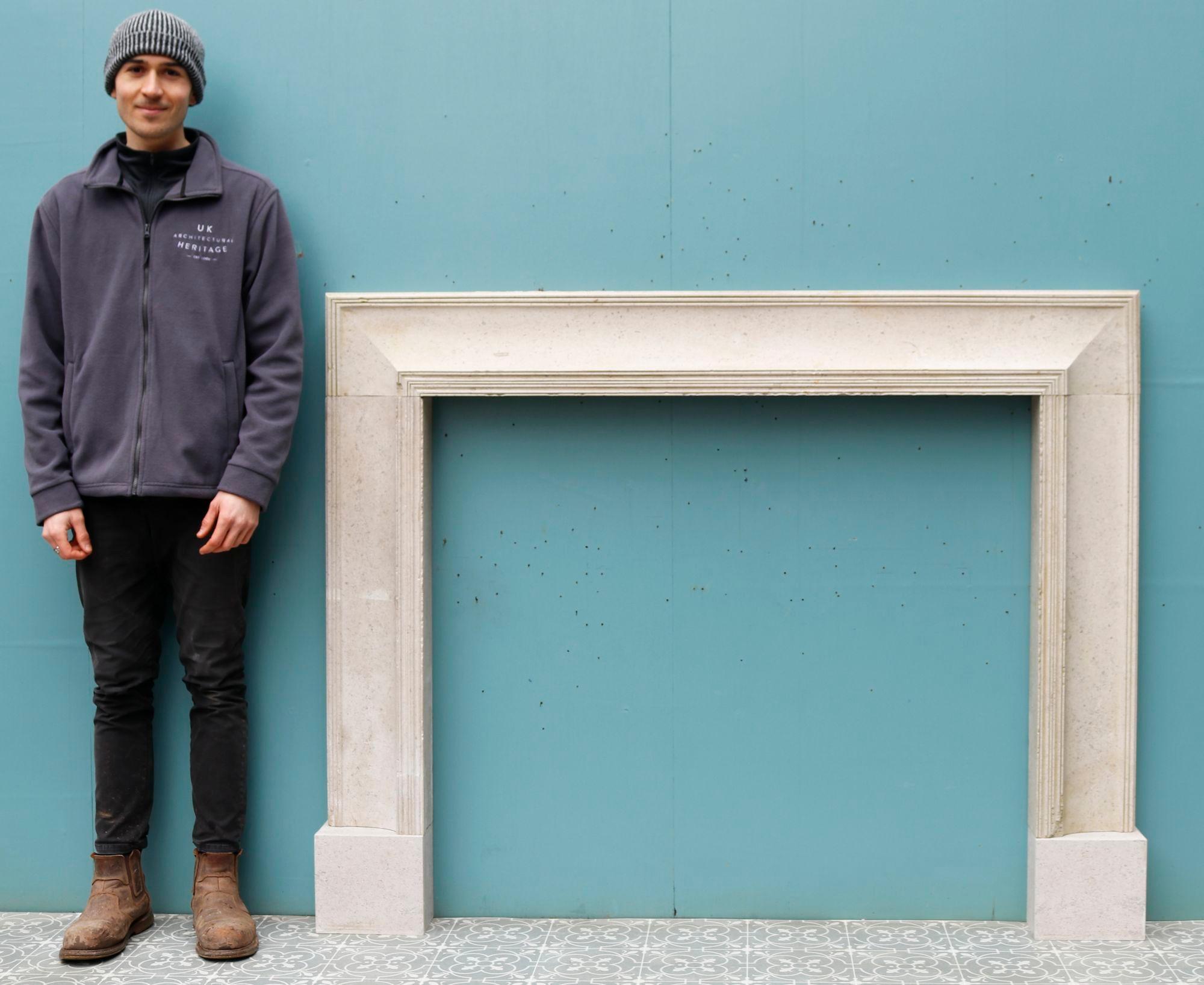 1920s Bolection Fossilised Limestone Mantel 3
