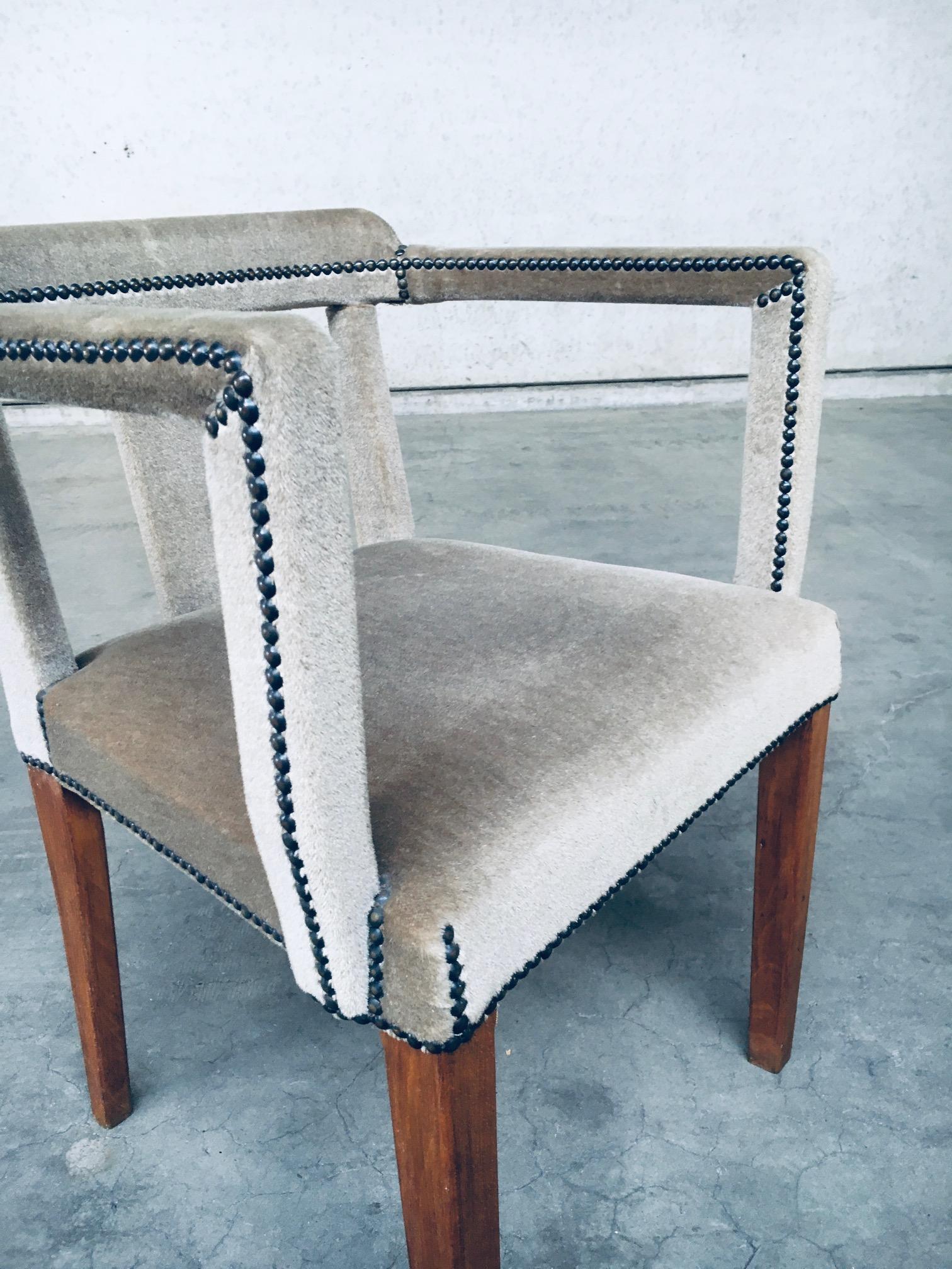 1920's Boudoir Velvet Side Arm Chair For Sale 4