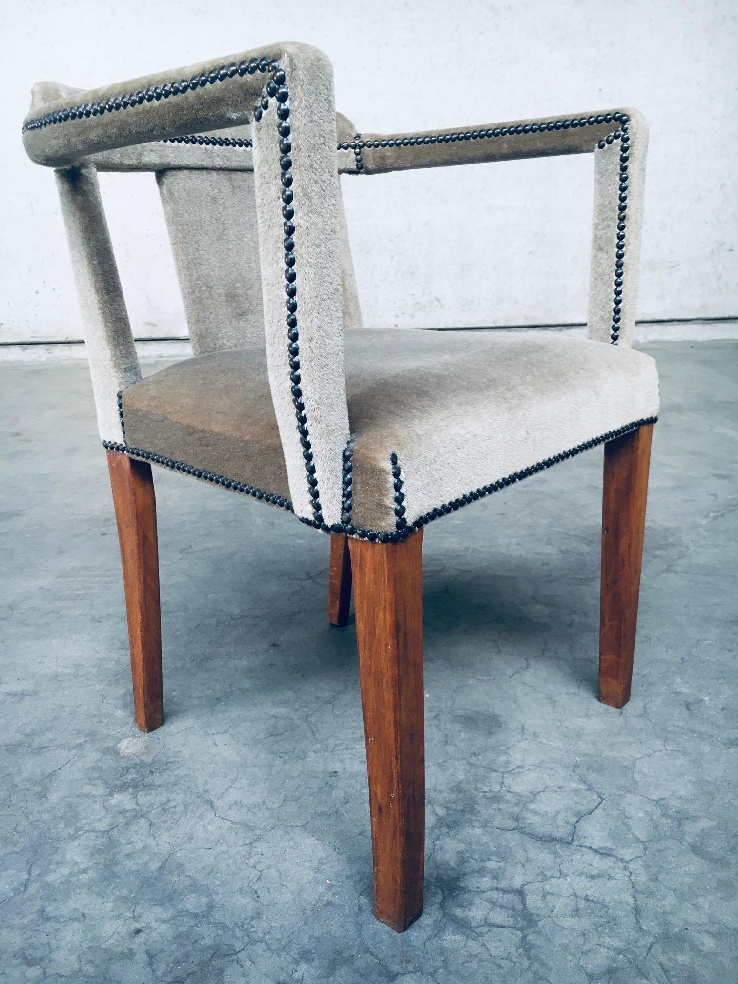 1920's Boudoir Velvet Side Arm Chair For Sale 5