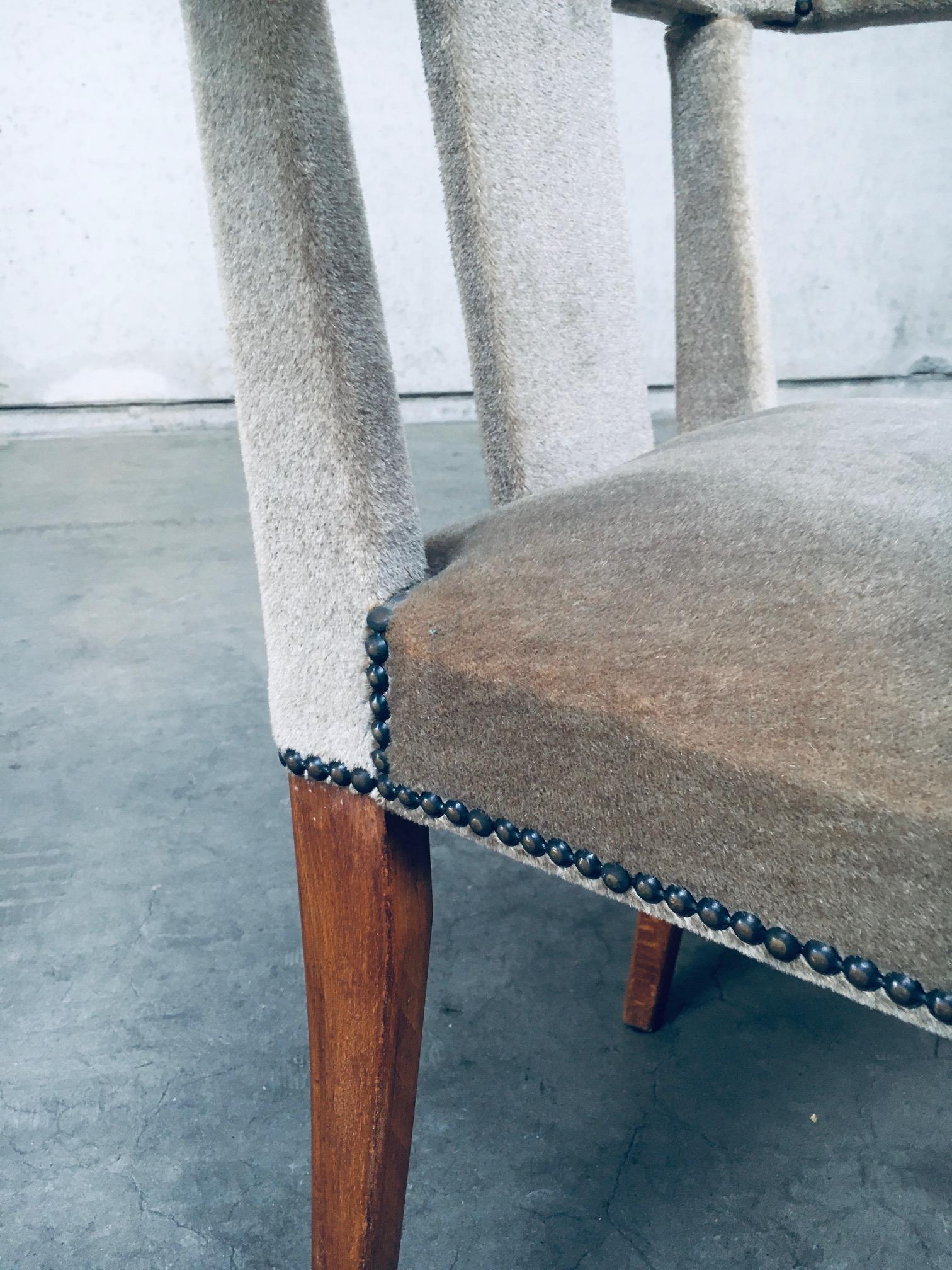 1920's Boudoir Velvet Side Arm Chair For Sale 11