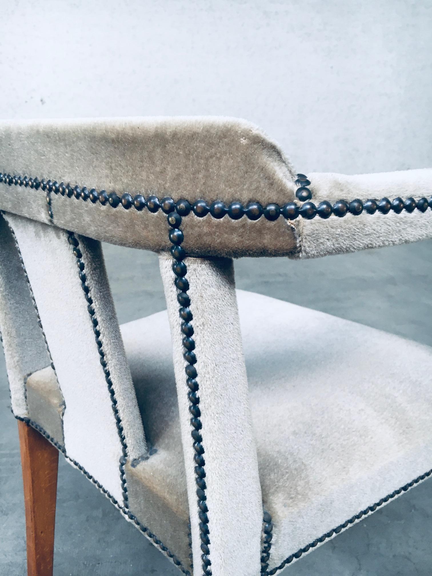 1920's Boudoir Velvet Side Arm Chair For Sale 12