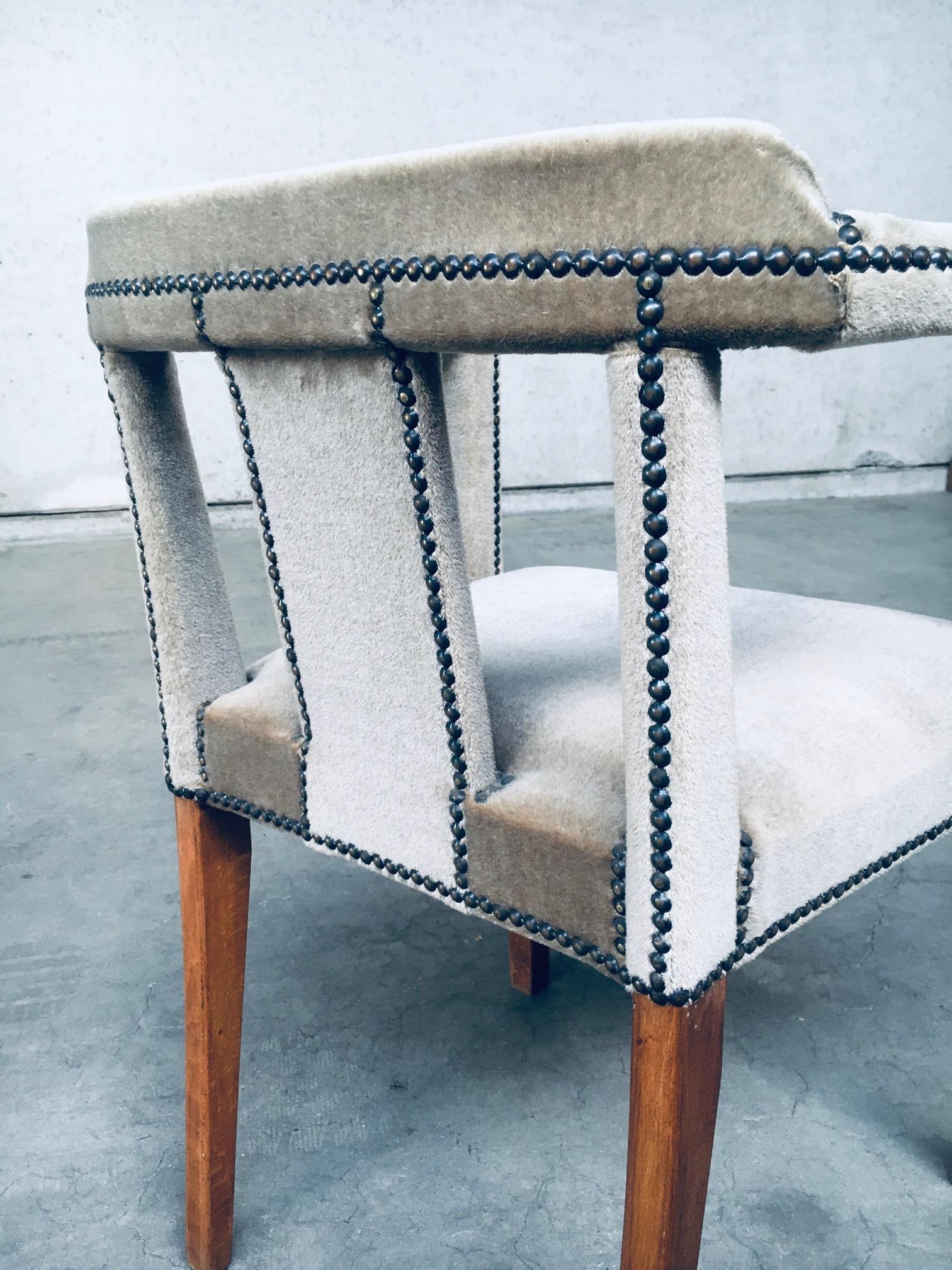 1920's Boudoir Velvet Side Arm Chair For Sale 13