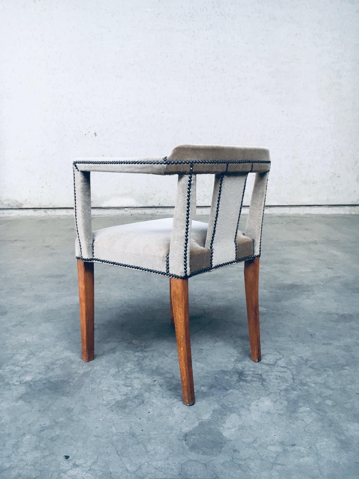 1920's Boudoir Velvet Side Arm Chair For Sale 3