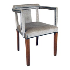 1920's Boudoir Velvet Side Arm Chair