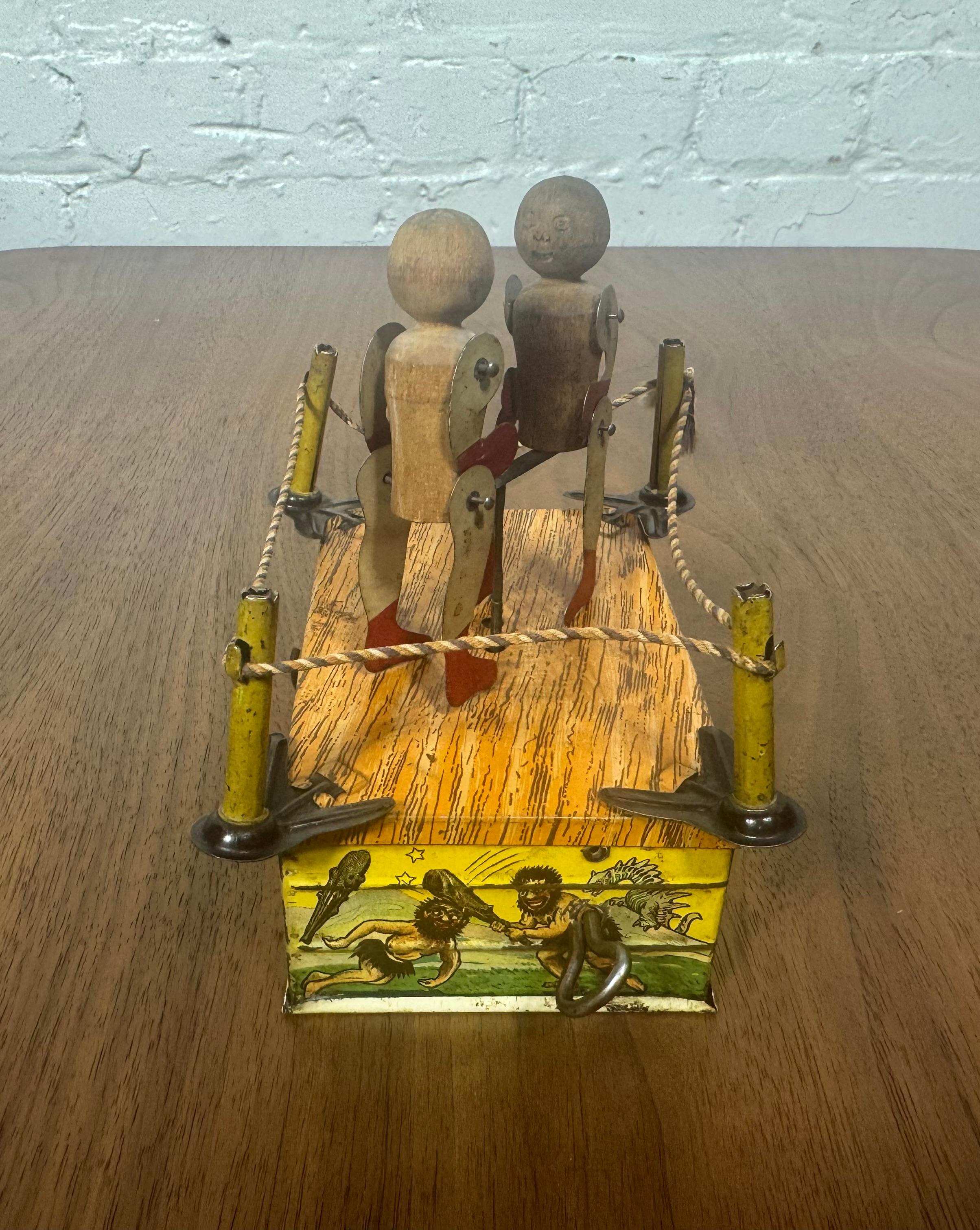 Américain 1920 Boxe en fer-blanc Wind-up 
