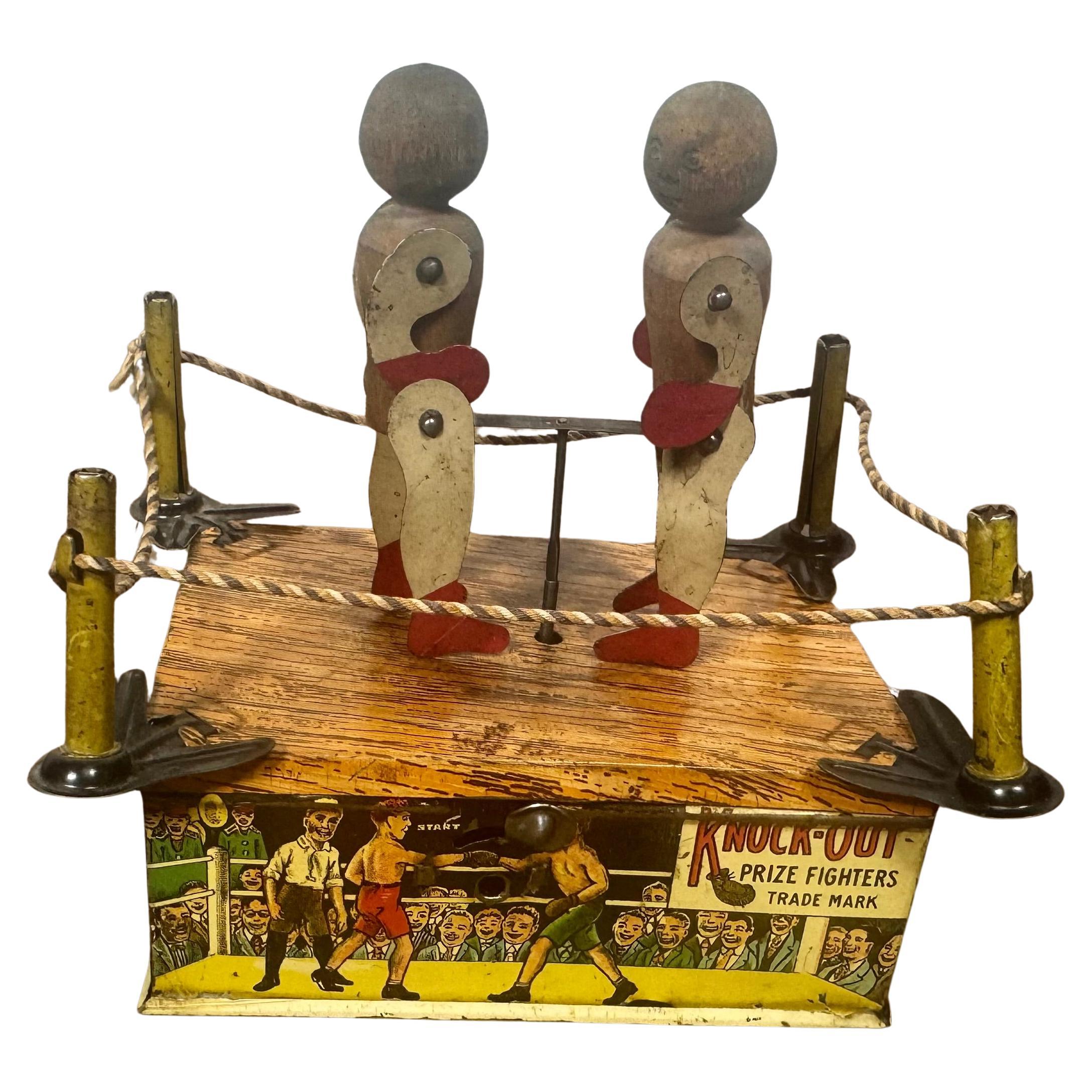 1920 Boxe en fer-blanc Wind-up "KNOCK-OUT" PRIZE FIGHTERS. Ferdinand Strauss / Marques
