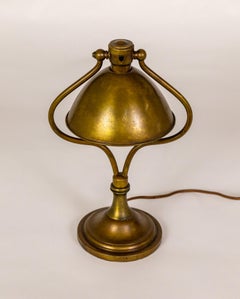 1920s Bradley & Hubbard Brass Harp Desk Lamp