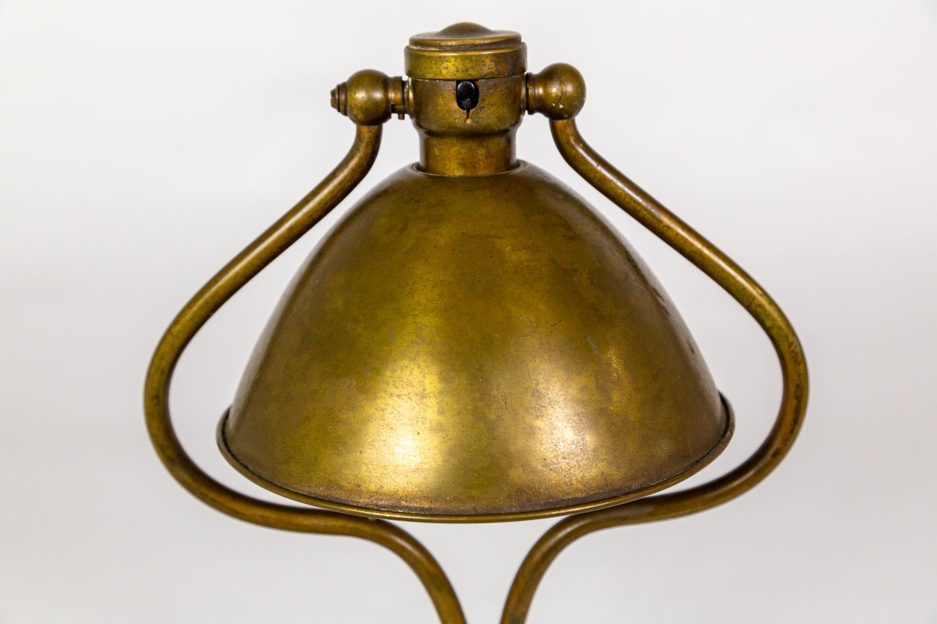 1920s Bradley & Hubbard Brass Harp Desk Lamp 2