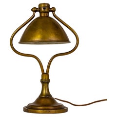 1920s Bradley & Hubbard Brass Harp Desk Lamp