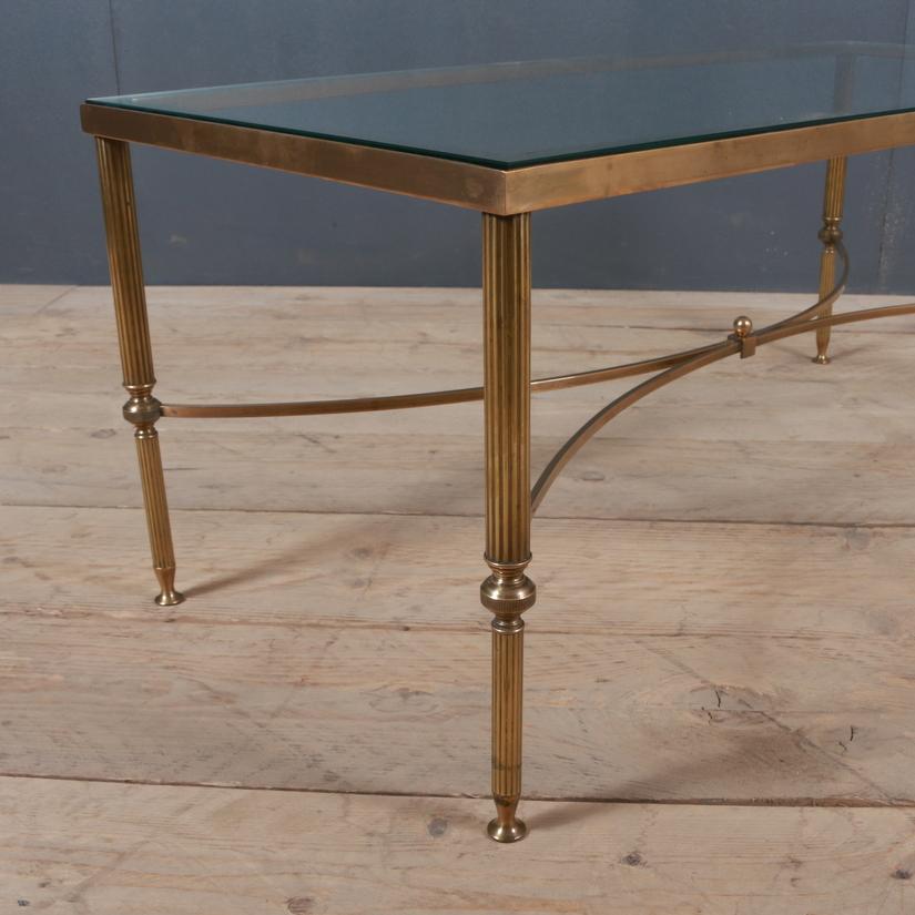 French 1920s Brass and Glass Low Table