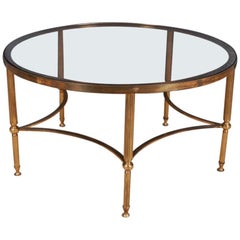 1920s Brass and Glass Low Table