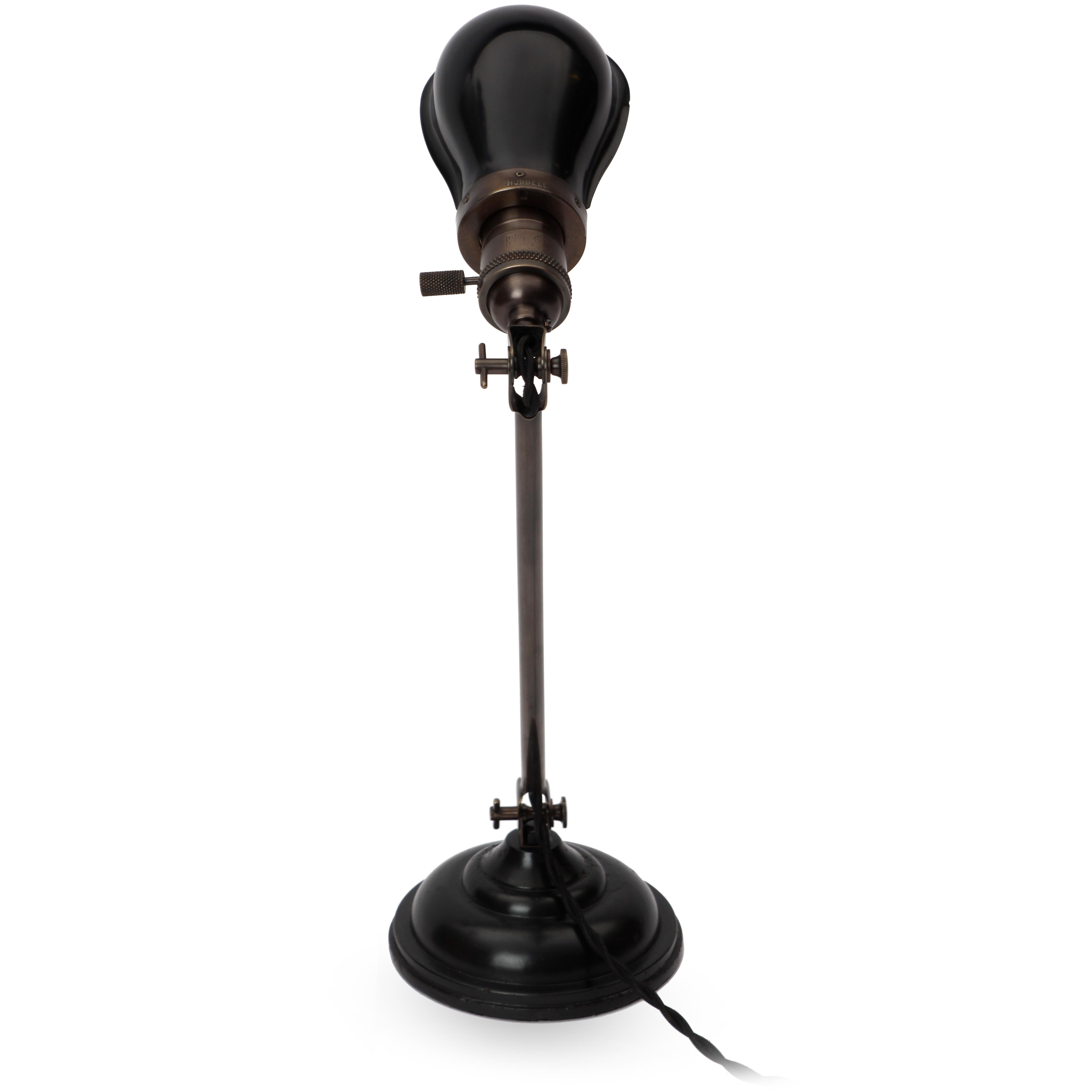 1920s Brass Articulated Industrial Desk Lamp For Sale 4