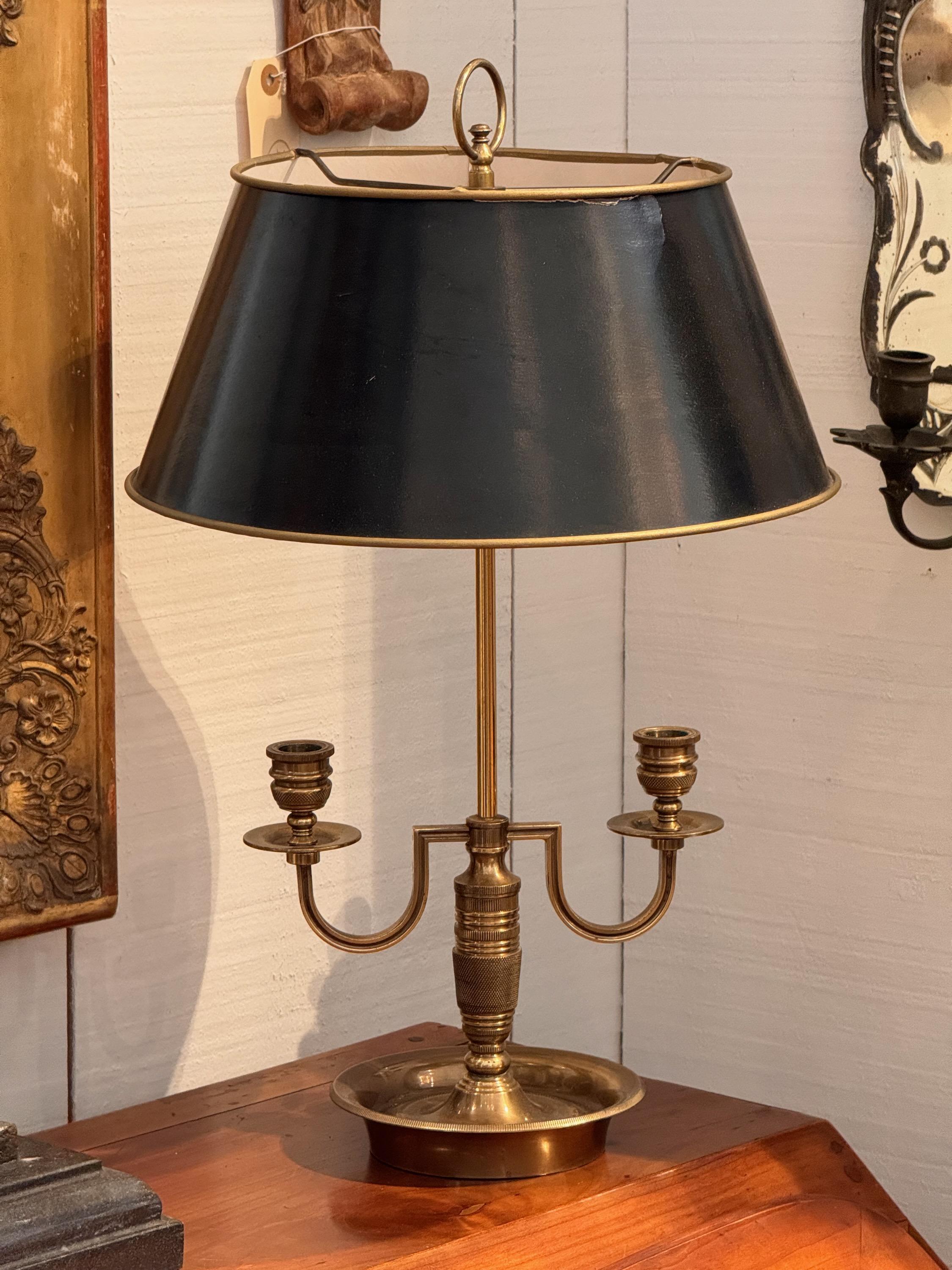 French 1920s Brass Bouillotte Lamp For Sale