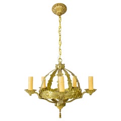 1920’s Brass Gothic Revival Chandelier