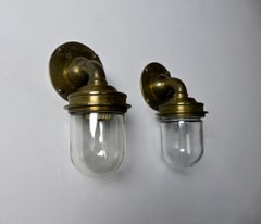 1920s Brass “Jam Jar” Style Wall Sconces