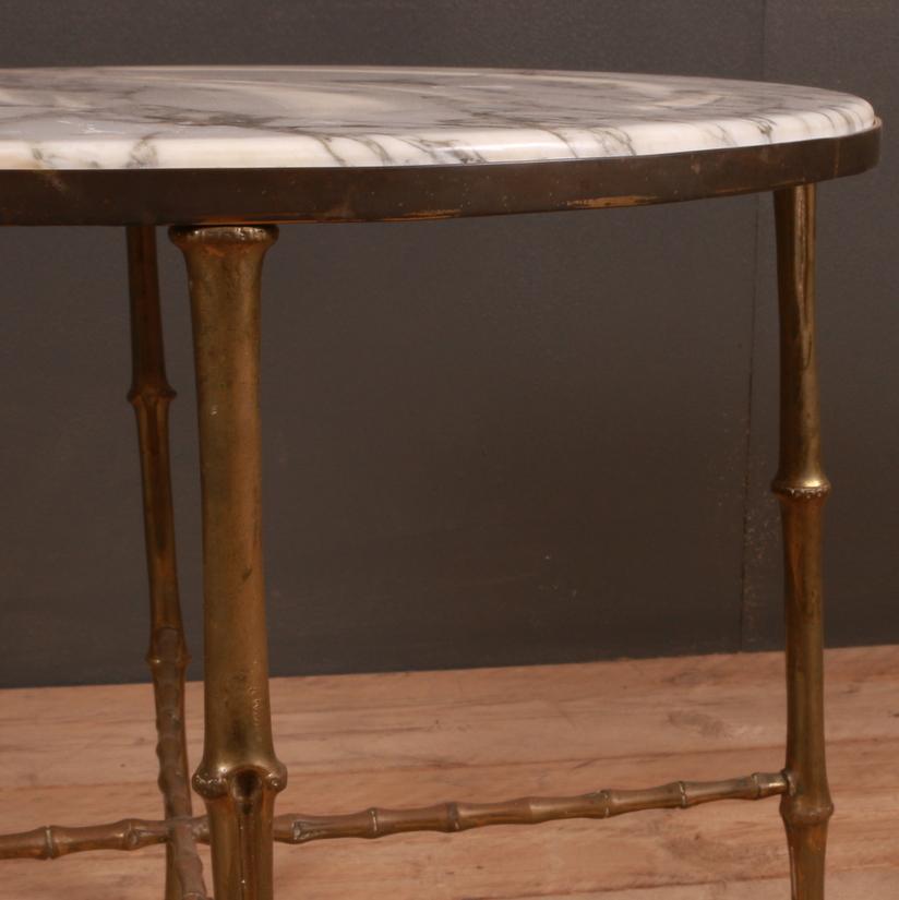 French 1920s Brass Lamp Table