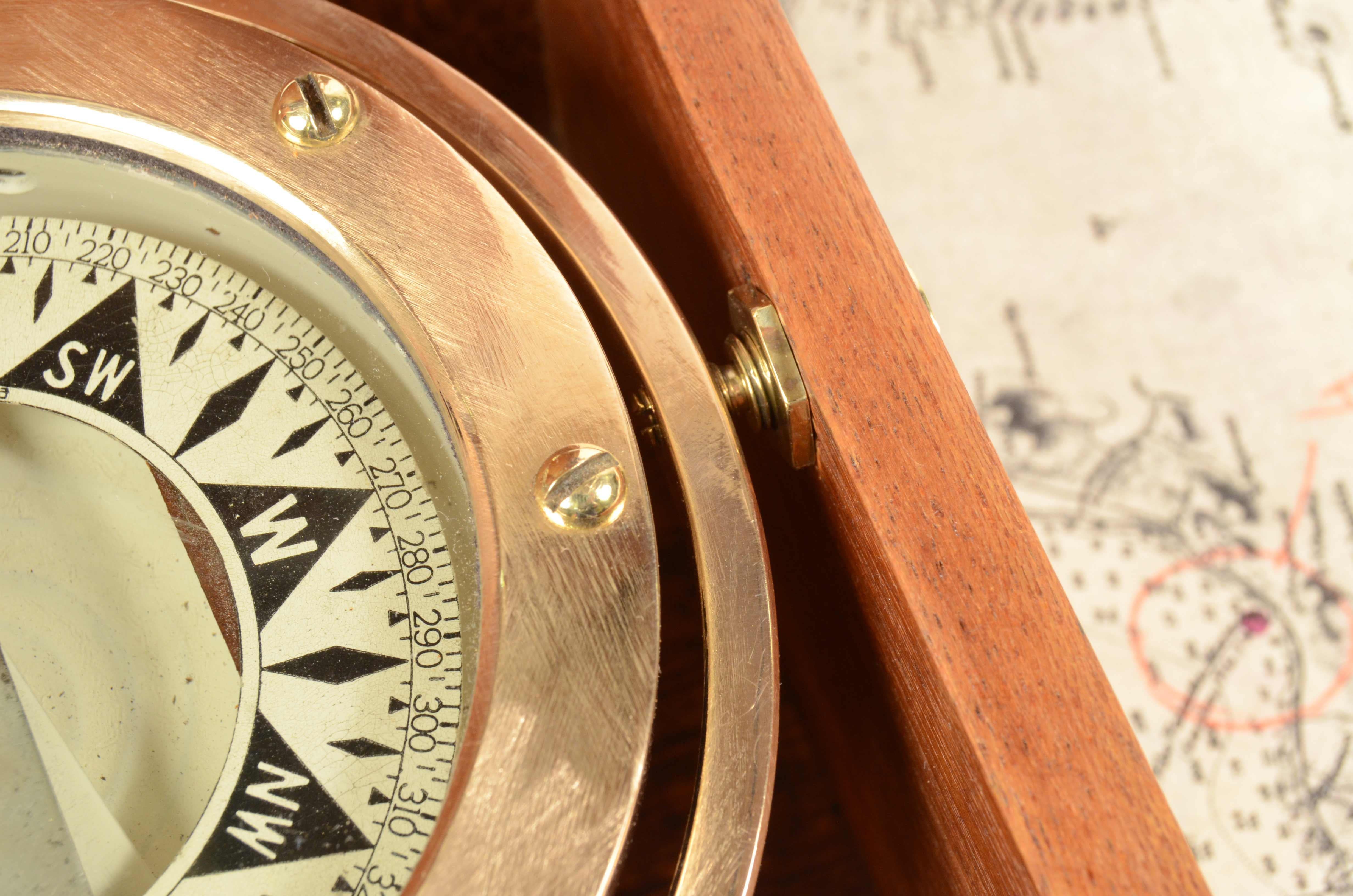 1920s Brass Nautical Dirigo Seattle Compass Antique Marine Navigation Instrument 3