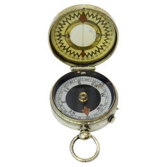 1920s Brass Nautical Magnetic PocketCompass Antique Marine Navigation Instrument