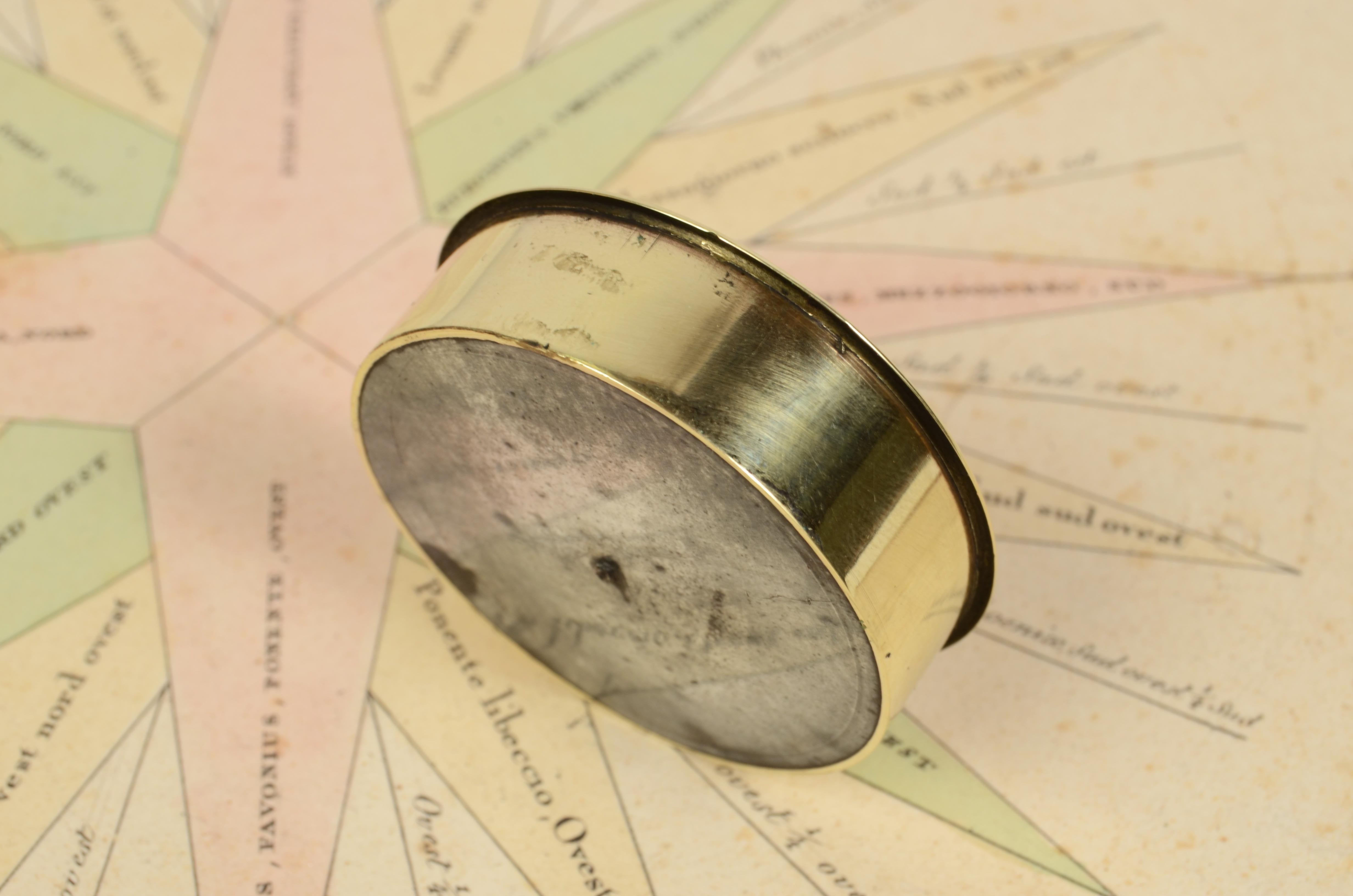 1920s Brass Pocket Magnetic Nautical Compass Antique Marine Navigation Tool 2