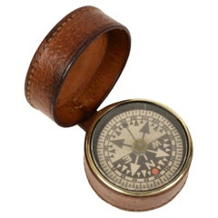 1920s Brass Pocket Magnetic Nautical Compass Used Marine Navigation Tool