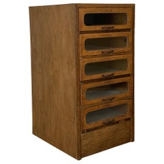 1920s British Oak Haberdashery Cabinet