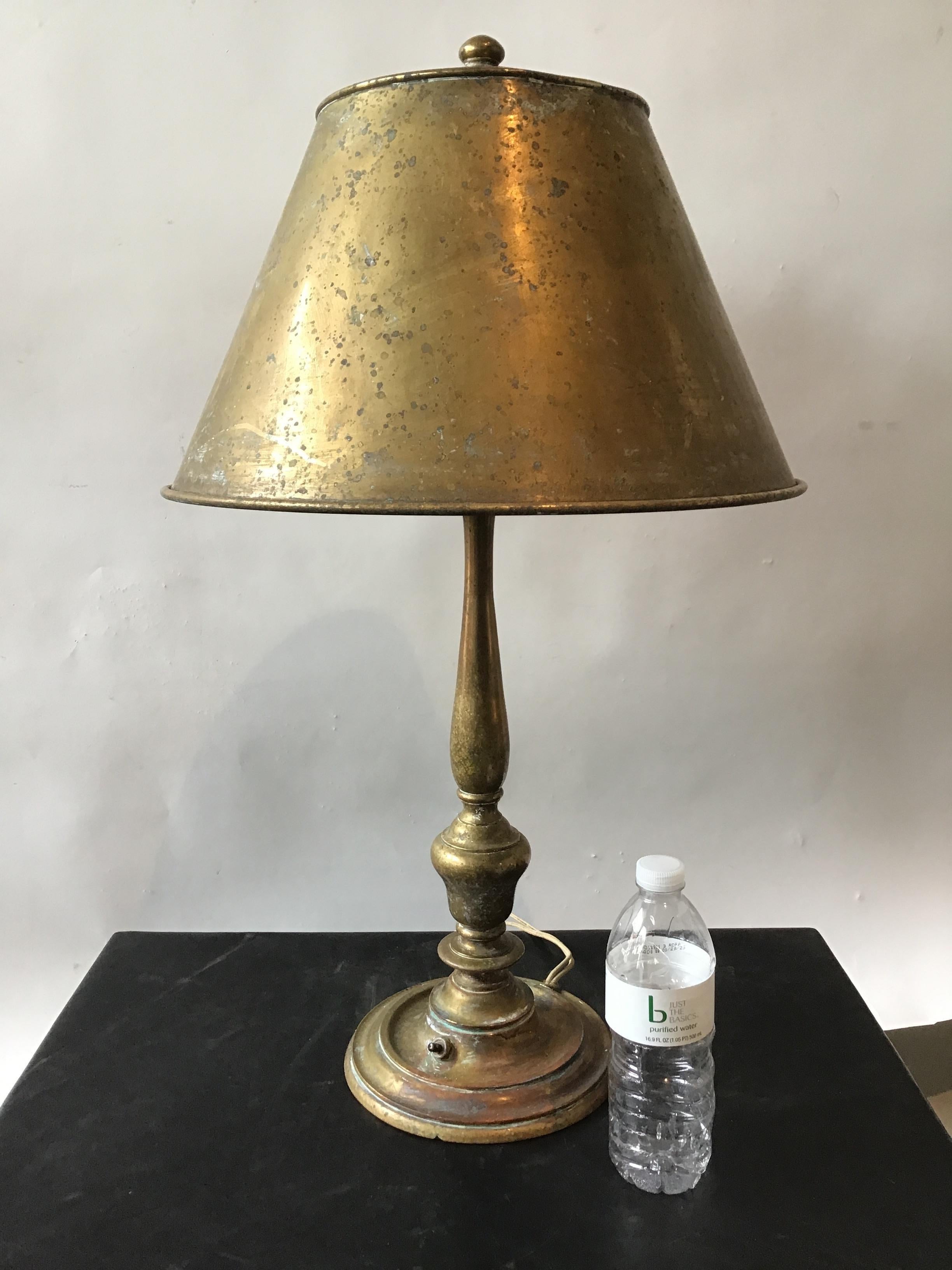 1920s bronze bankers lamp.
