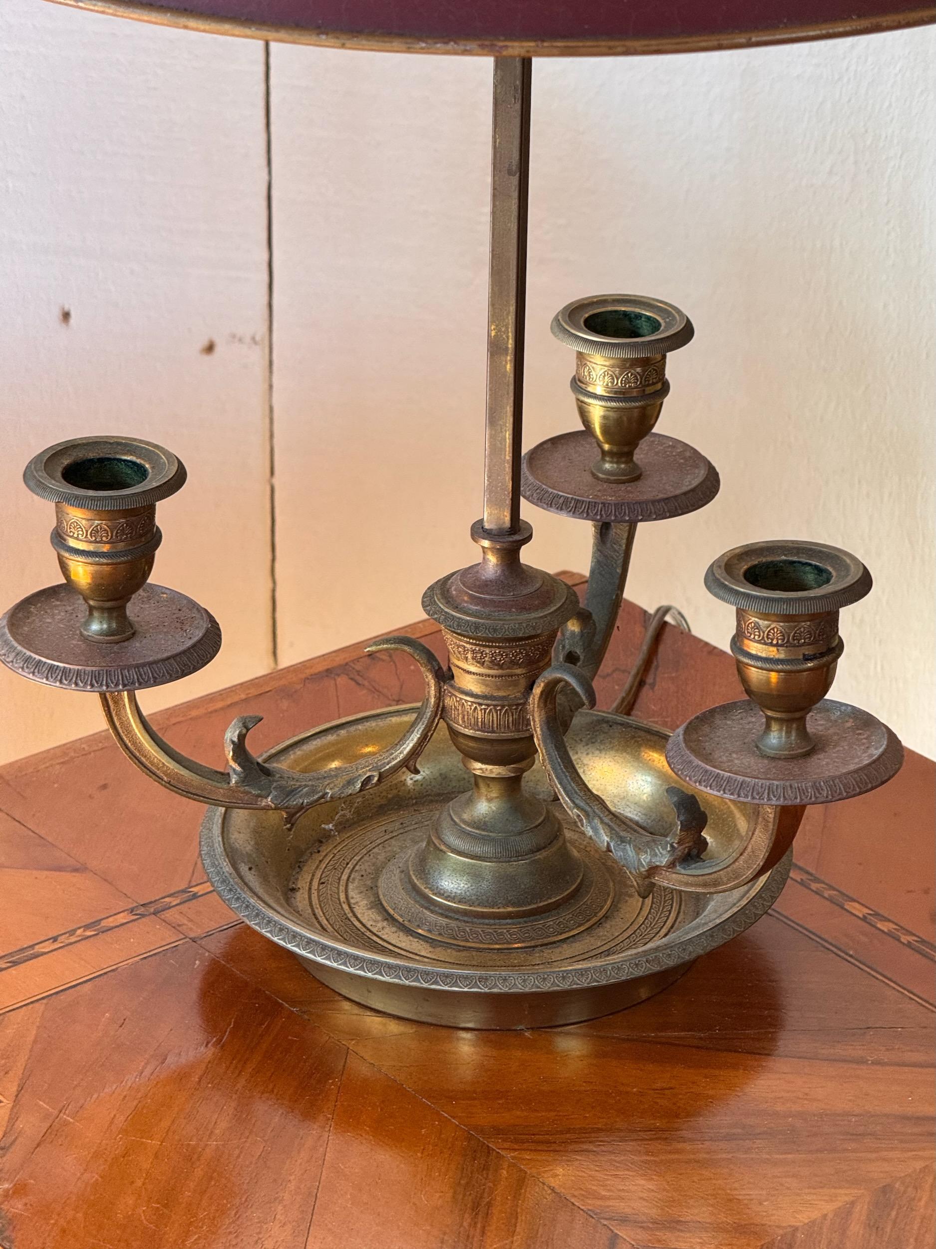 Lámpara Bouillotte de Bronce de los años 20 en venta 1