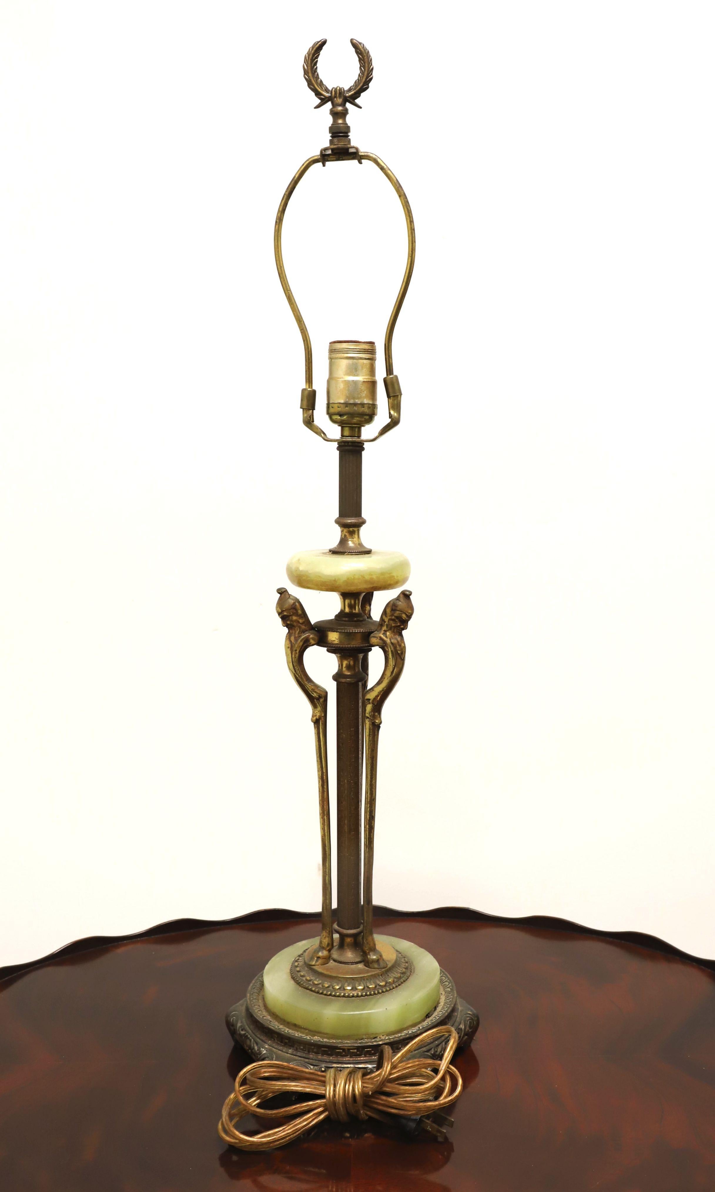 American Antique 1920's Bronze & Marble Art Deco Table Lamp