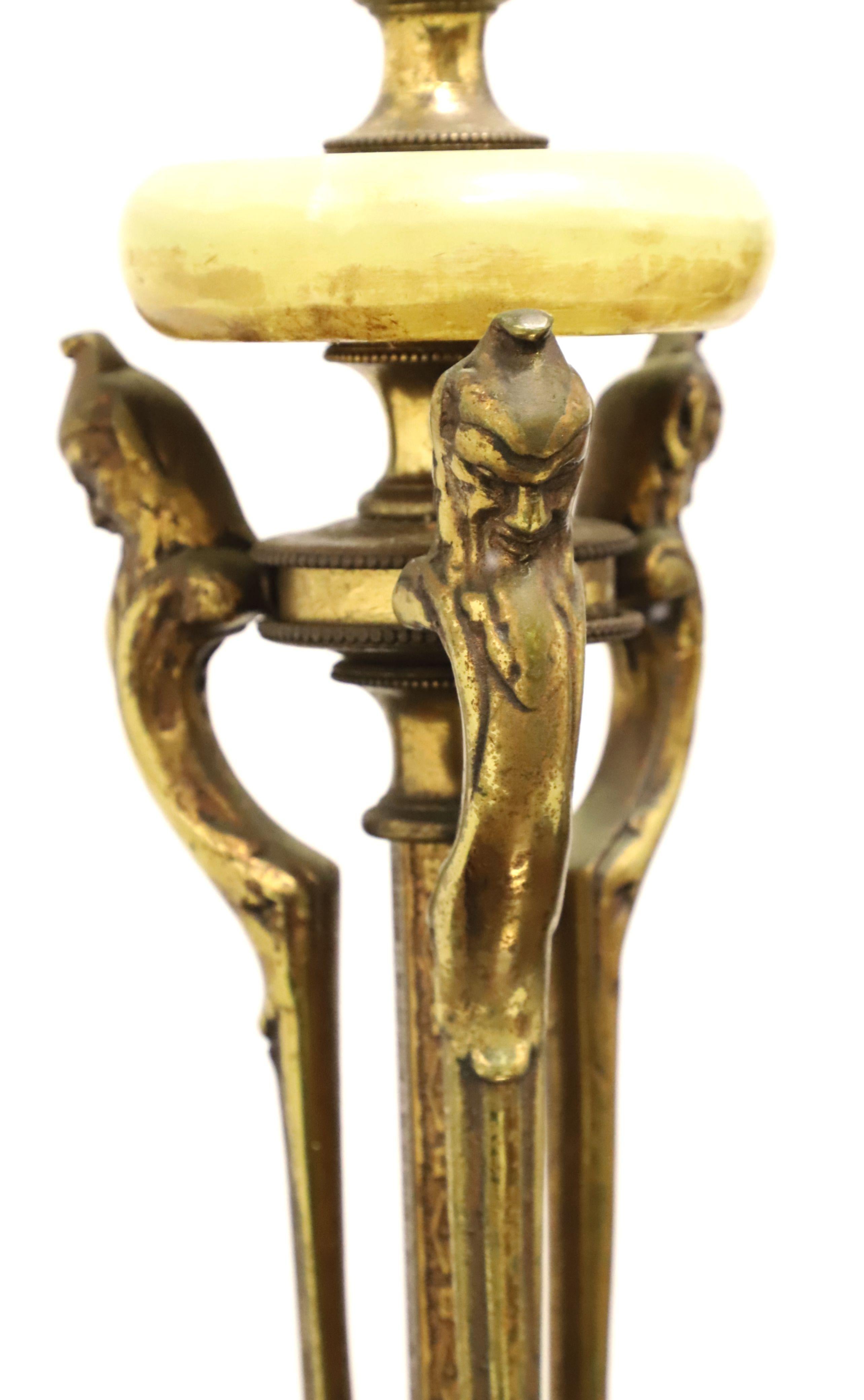 Antique 1920's Bronze & Marble Art Deco Table Lamp For Sale 2