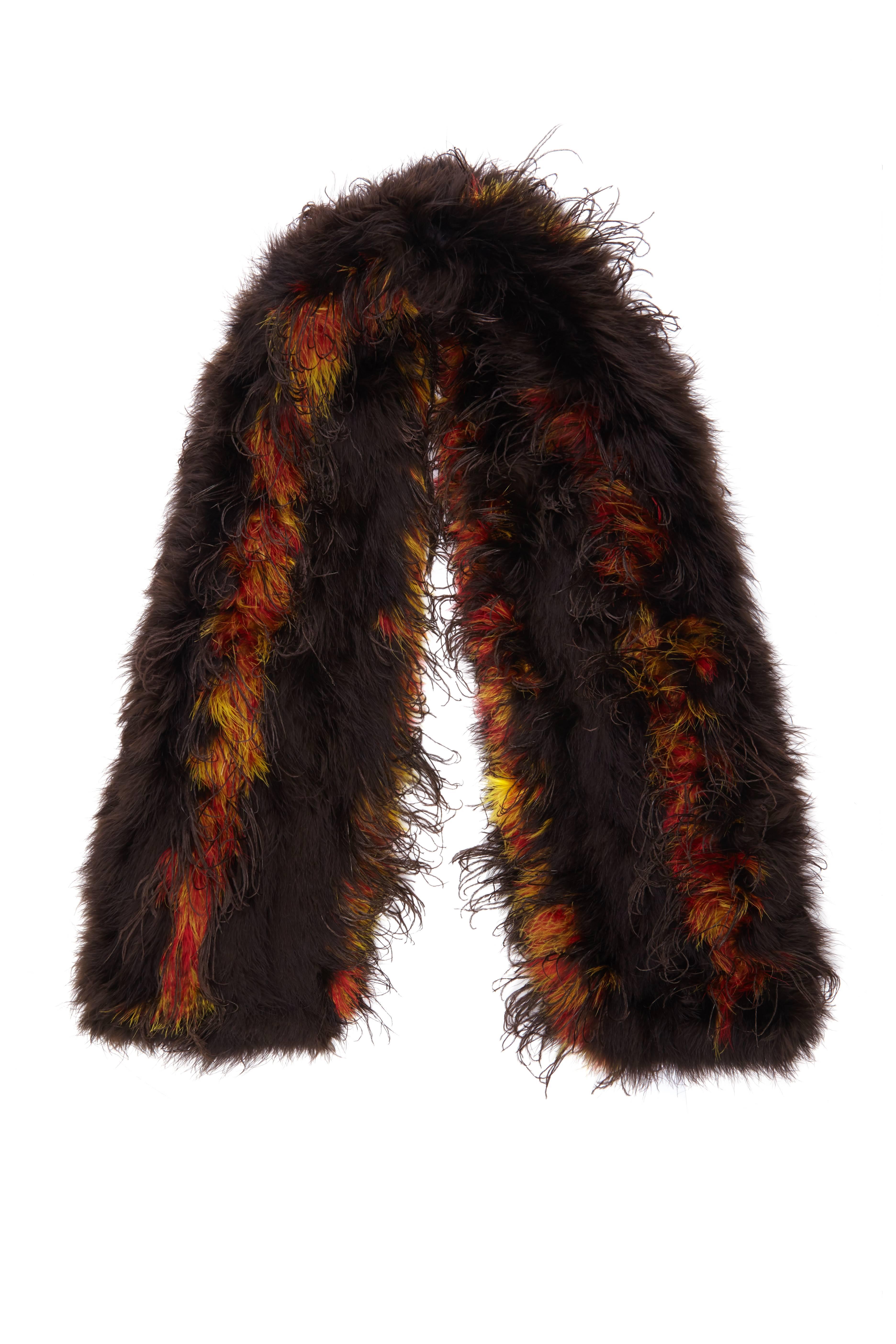 1920s Brown and Orange Maribou Feather Stole In Excellent Condition For Sale In London, GB