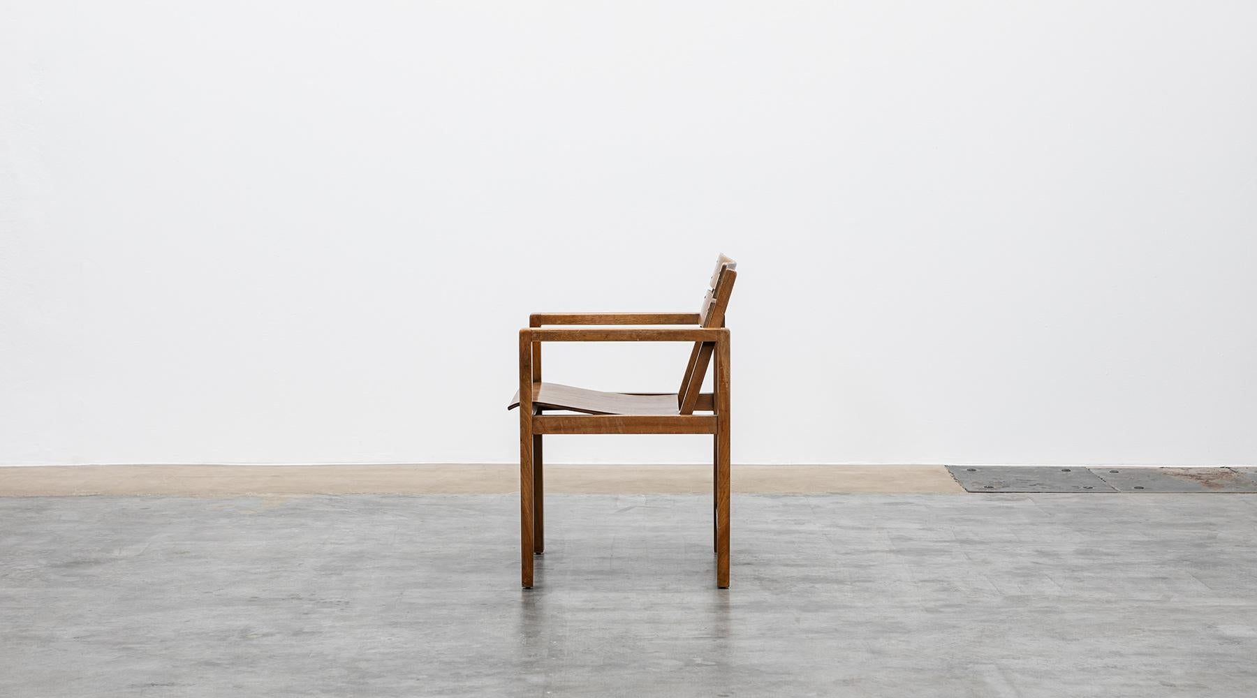 Bauhaus 1920s Brown Beech Single Chair by Erich Dieckmann 'C' For Sale