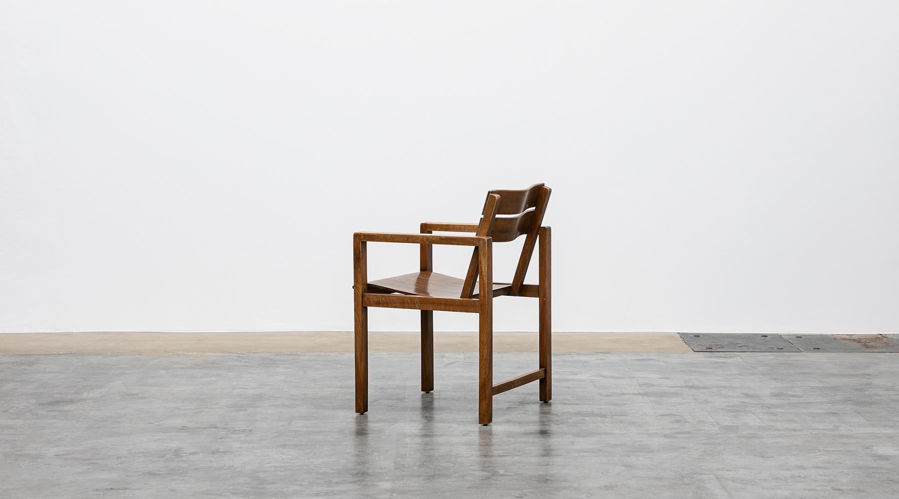 German 1920s Brown Beech Single Chair by Erich Dieckmann 'C' For Sale