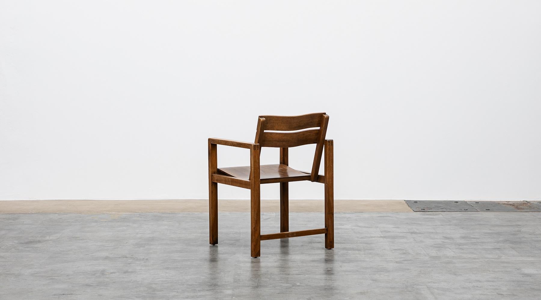 1920s Brown Beech Single Chair by Erich Dieckmann 'C' In Good Condition For Sale In Frankfurt, Hessen, DE