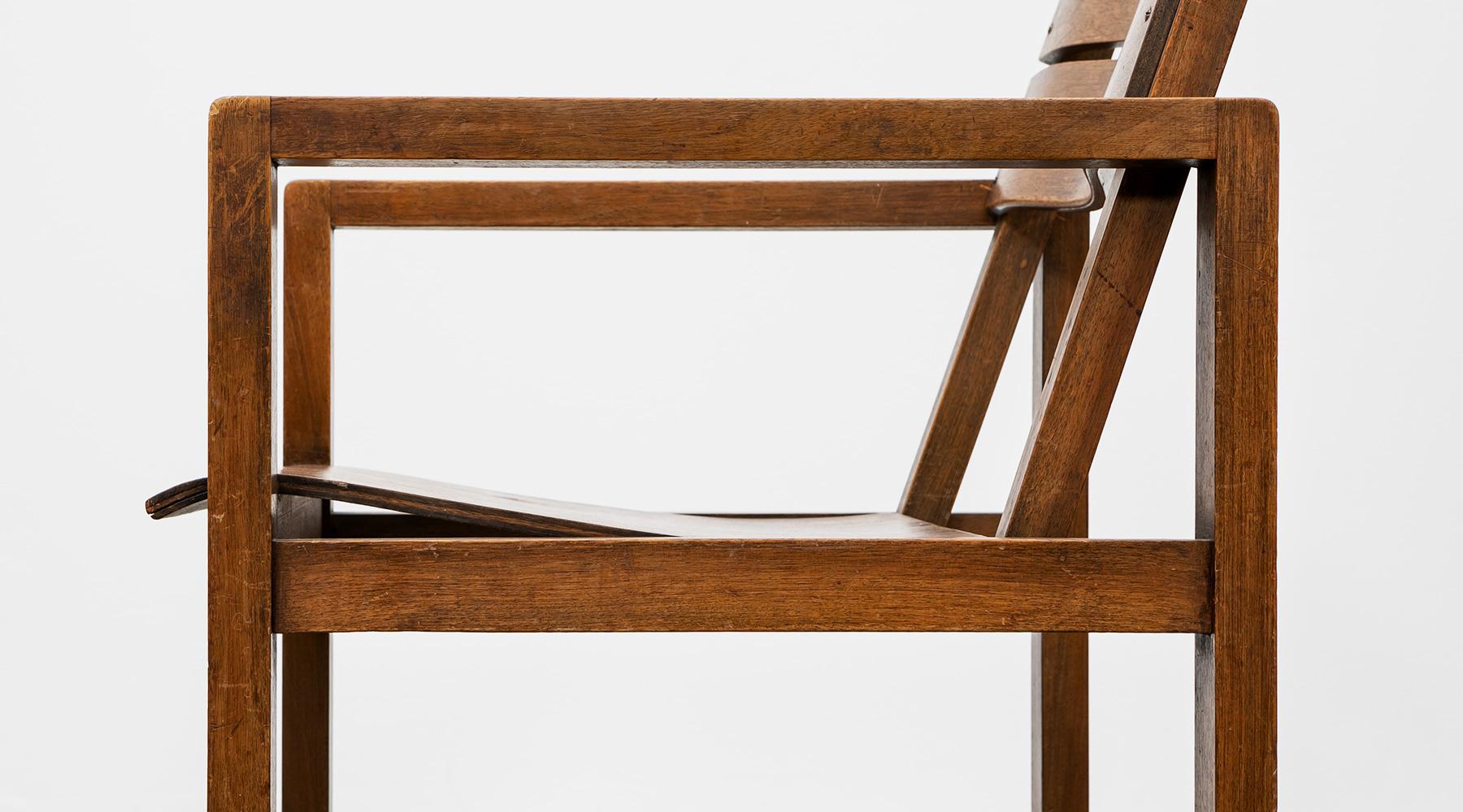 1920s Brown Beech Single Chair by Erich Dieckmann 'd' For Sale 7