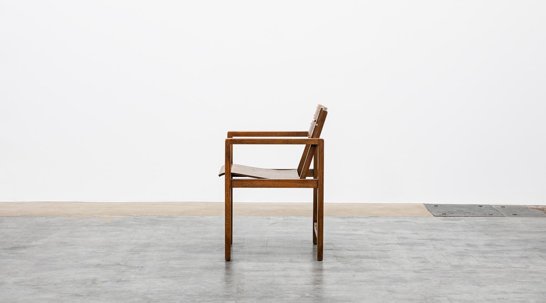 German 1920s Brown Beech Single Chair by Erich Dieckmann 'd' For Sale