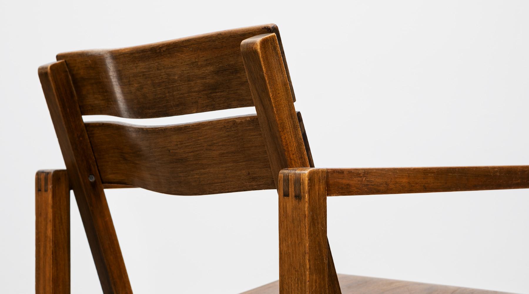 1920s Brown Beech Single Chair by Erich Dieckmann 'd' For Sale 3